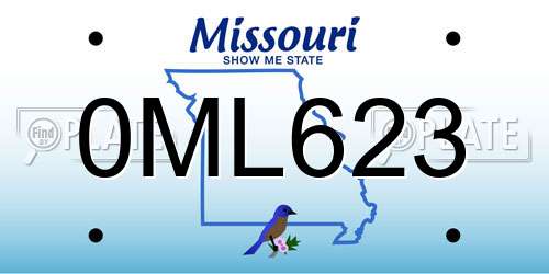 0ML623 Missouri License Plate