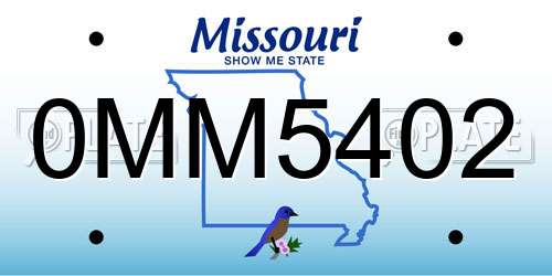 0MM5402 Missouri License Plate