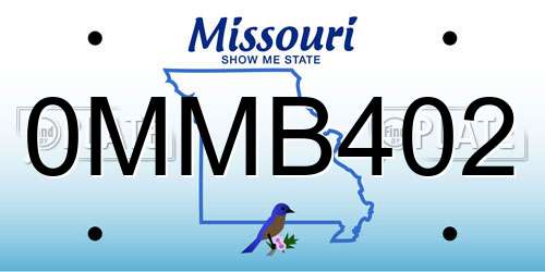 0MMB402 Missouri License Plate