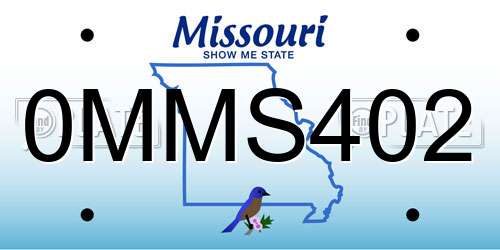 0MMS402 Missouri License Plate