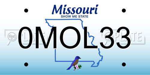 0MOL33 Missouri License Plate