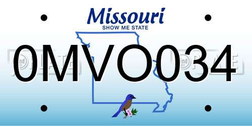 0MVO034 Missouri License Plate