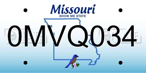 0MVQ034 Missouri License Plate