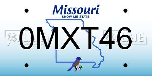 0MXT46 Missouri License Plate