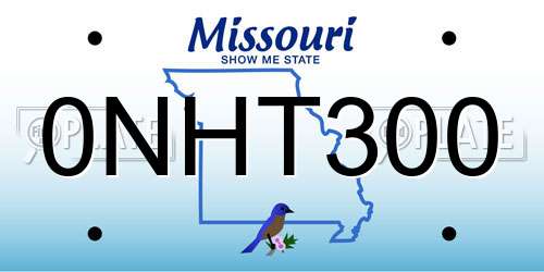 0NHT300 Missouri License Plate