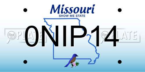 0NIP14 Missouri License Plate