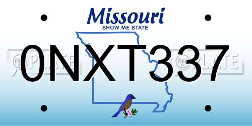 0NXT337 Missouri License Plate