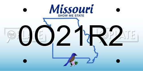 0O21R2 Missouri License Plate