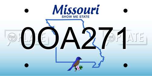 0OA271 Missouri License Plate