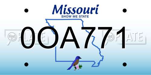 0OA771 Missouri License Plate
