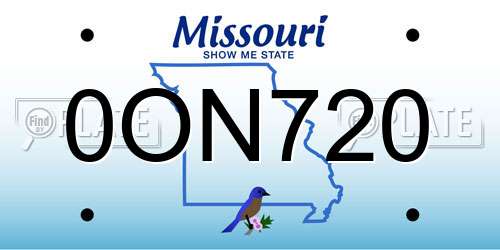 0ON720 Missouri License Plate