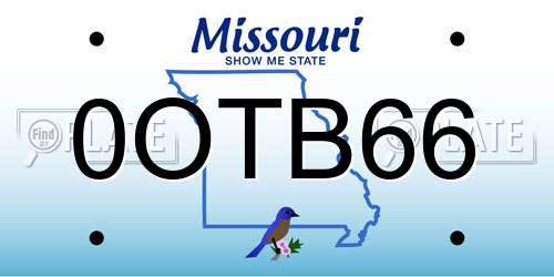0OTB66 Missouri License Plate
