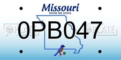 0PB047 Missouri License Plate
