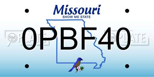 0PBF40 Missouri License Plate