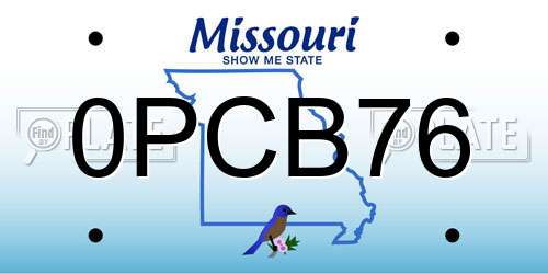 0PCB76 Missouri License Plate