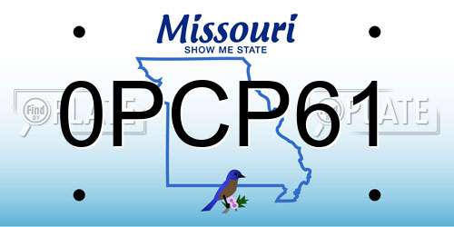 0PCP61 Missouri License Plate
