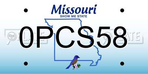 0PCS58 Missouri License Plate