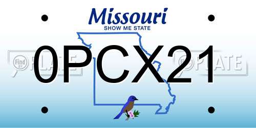 0PCX21 Missouri License Plate