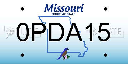 0PDA15 Missouri License Plate