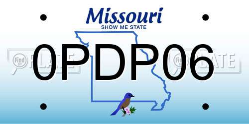 0PDP06 Missouri License Plate