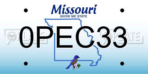 0PEC33 Missouri License Plate