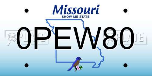 0PEW80 Missouri License Plate