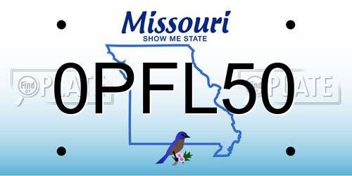 0PFL50 Missouri License Plate