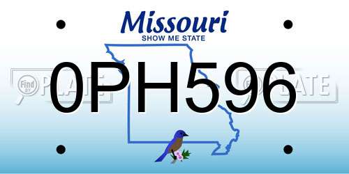 0PH596 Missouri License Plate