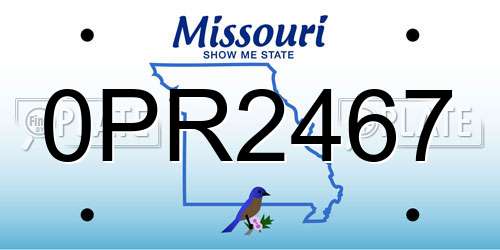 0PR2467 Missouri License Plate
