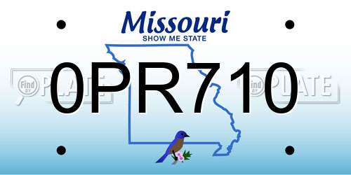 0PR710 Missouri License Plate