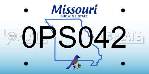 0PS042 Missouri License Plate