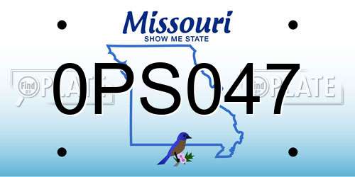 0PS047 Missouri License Plate