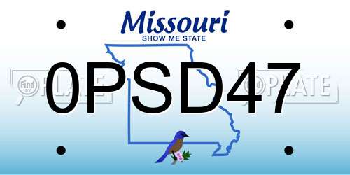0PSD47 Missouri License Plate