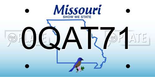 0QAT71 Missouri License Plate