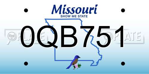 0QB751 Missouri License Plate
