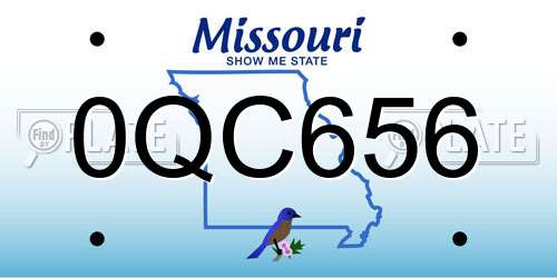 0QC656 Missouri License Plate
