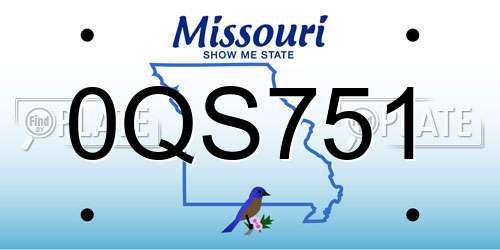 0QS751 Missouri License Plate