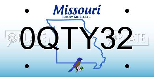 0QTY32 Missouri License Plate