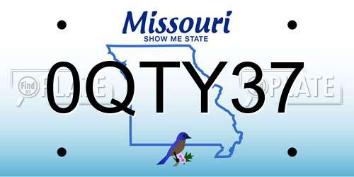 0QTY37 Missouri License Plate