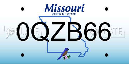0QZB66 Missouri License Plate