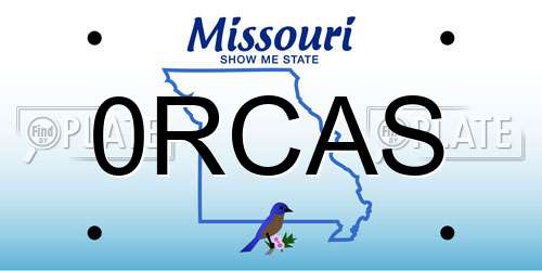 0RCAS Missouri License Plate