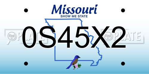 0S45X2 Missouri License Plate
