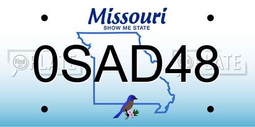 0SAD48 Missouri License Plate
