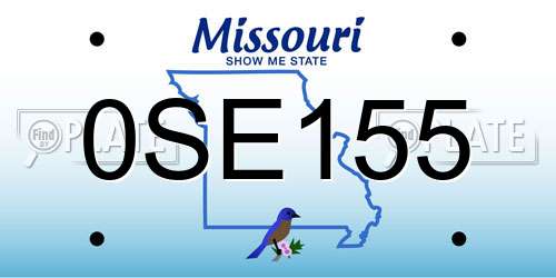 0SE155 Missouri License Plate