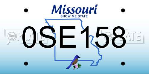 0SE158 Missouri License Plate