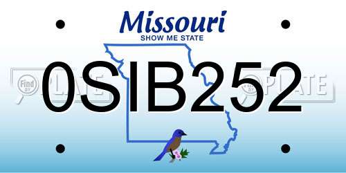 0SIB252 Missouri License Plate