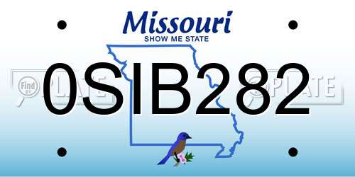 0SIB282 Missouri License Plate