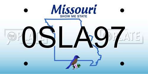 0SLA97 Missouri License Plate