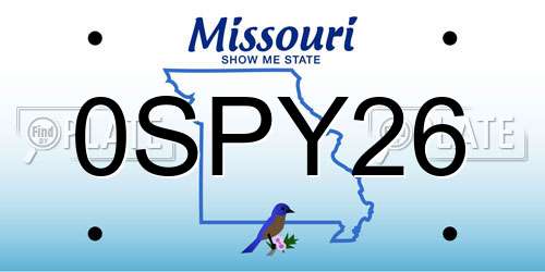 0SPY26 Missouri License Plate