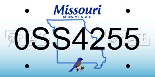 0SS4255 Missouri License Plate